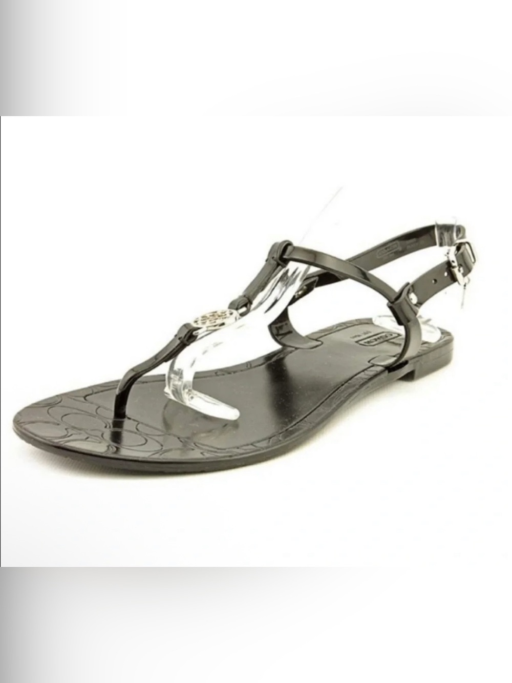 Coach 'Pansy' Logo T-Strap Jelly Sandal 9 - Picture 2 of 10